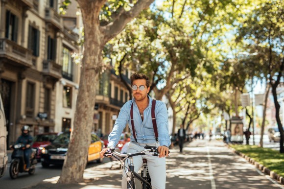 cycling to a serviced office 