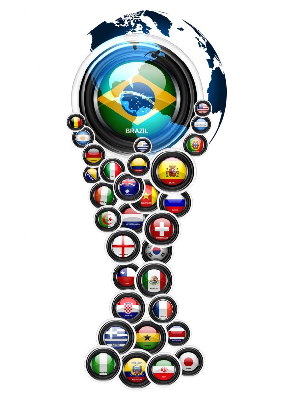 World Cup Brazil 2014 flags countries