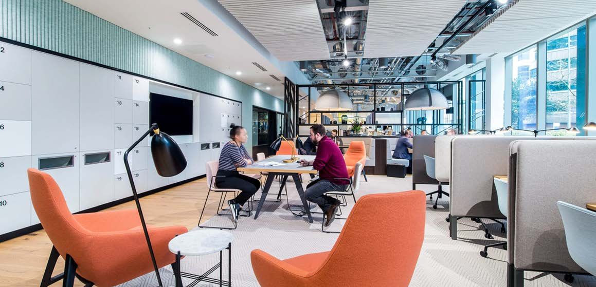Office with Orange Chairs
