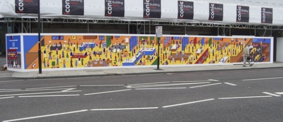 Hoarding during development Hoarding Borough High Street, The Office Group