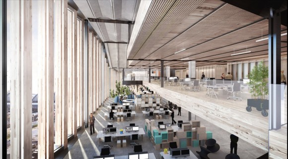 open plan workspace